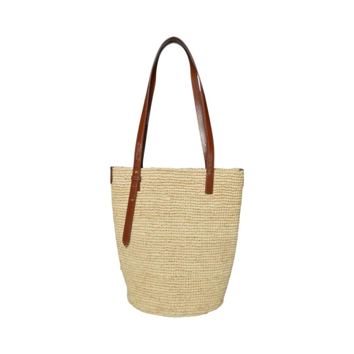 Paco Rabanne Shoppers & Totes Logo Natural Raffia Tote Bag in beige