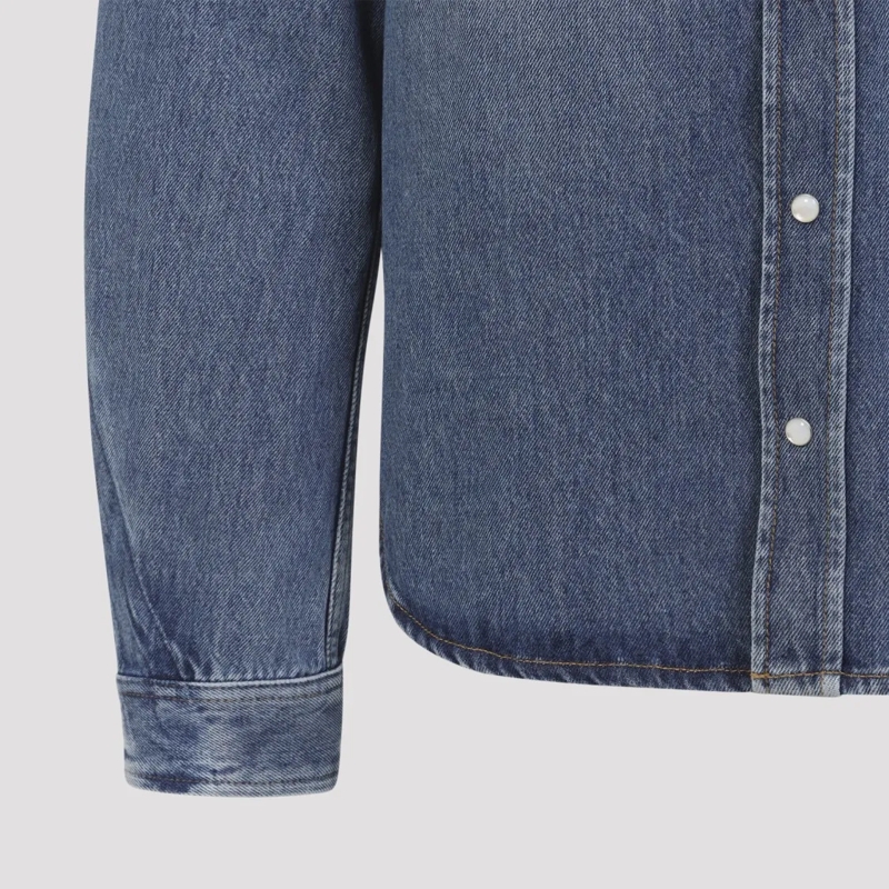 Givenchy Hemd Denim Blue Casual Shirt With Button-Down Front Blue(Image 3)