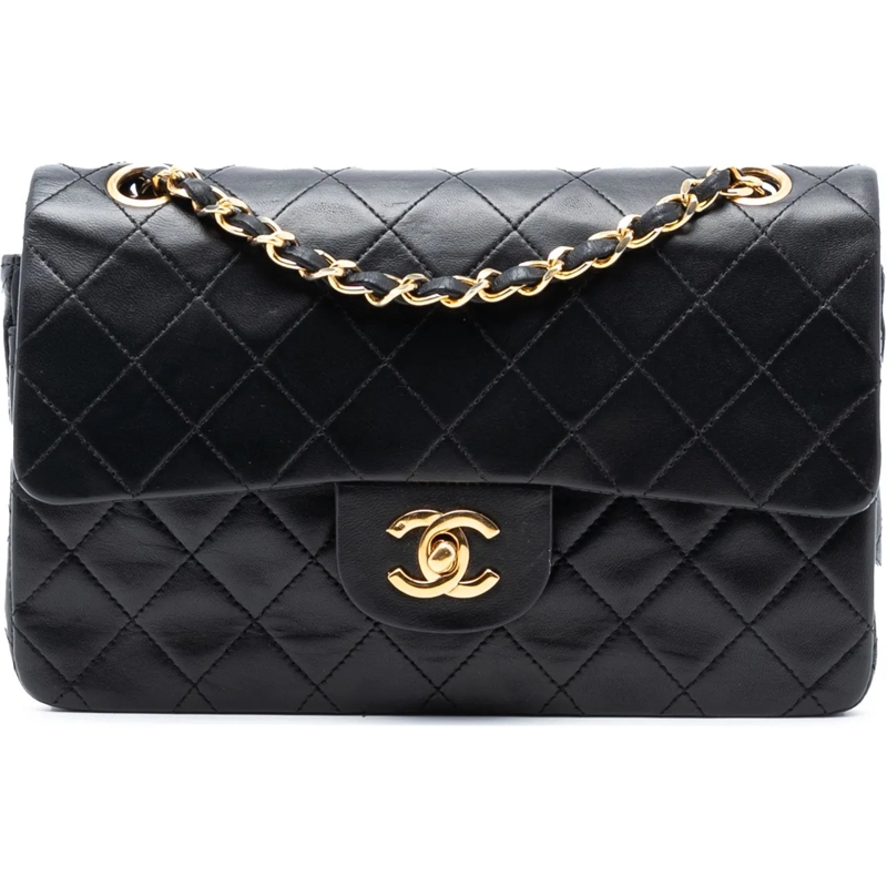 Chanel Schultertasche Small Classic Lambskin Double Flap schwarz
