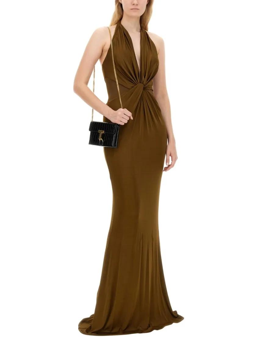 Thumbnail - Tom Ford - Knitted Evening Dress - Größe 40 - grün