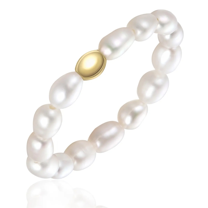 Glanzstücke München Ring Sterling Silber Perlen-Ring Süßwasser-Zuchtperle weiss(Image 3)