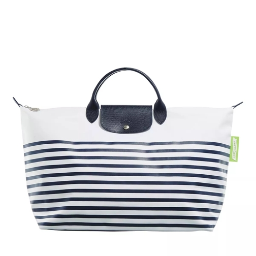 Longchamp Travel Bag L Navy/White Weekender
