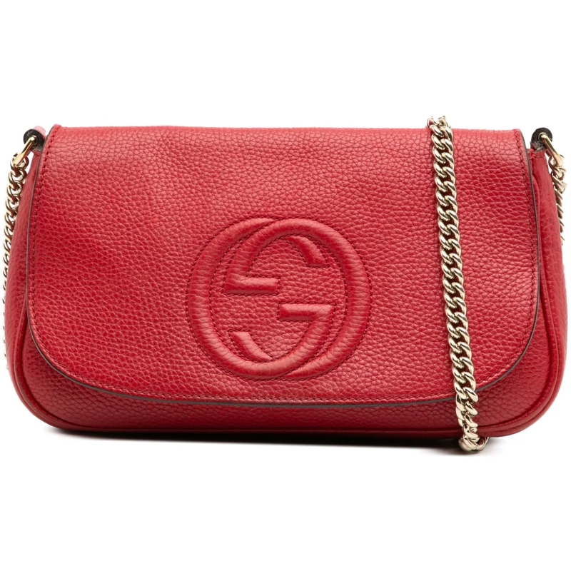 Gucci Sac à bandoulière Medium Leather Soho Chain Flap Crossbody rot