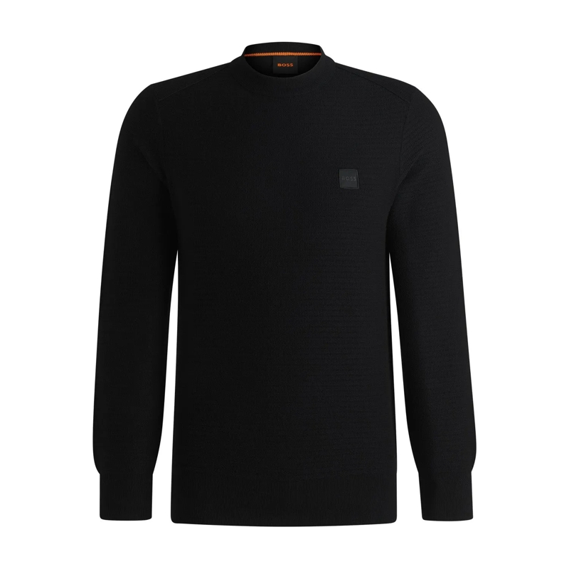 Boss Sweatshirt Strickpullover Anion mit Kaschmir Schwarz