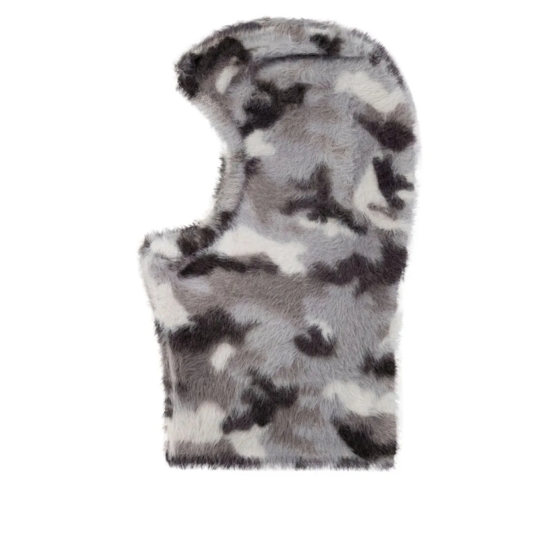 Acne Studios Hoed Camo Balaclava With Soft Texture Grey