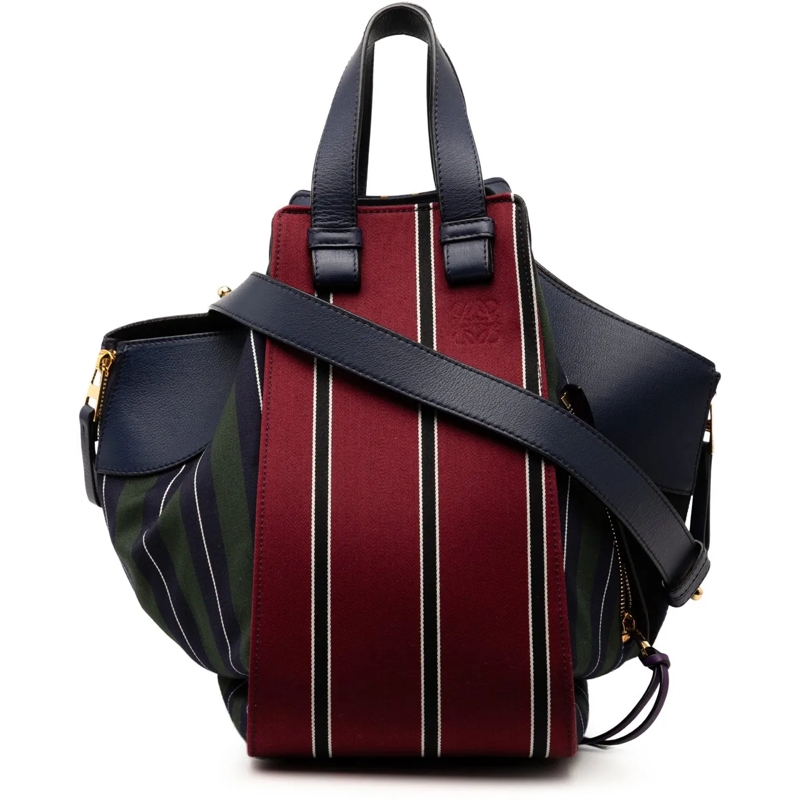 Loewe Schultertasche Medium Stripes Canvas and Leather Hammock Satchel rot