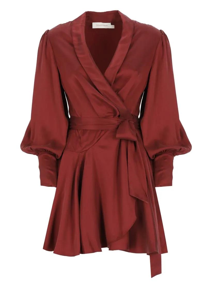 Zimmermann - Bordeaux Silk Dress - Größe 1 - rot