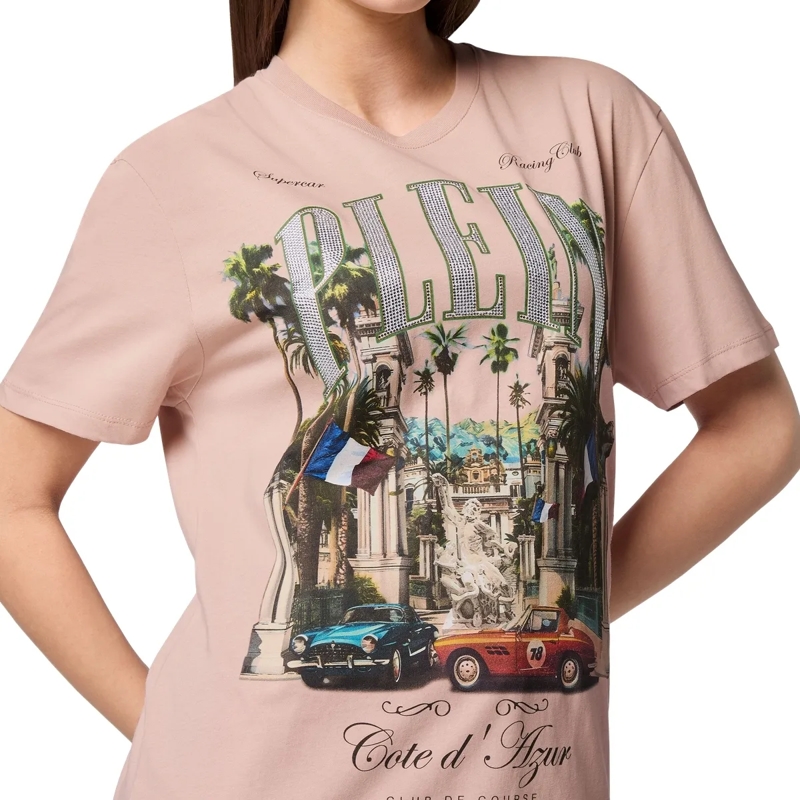 Philipp Plein T-Shirt T-Shirt Racing Mit Schmucksteinen nude(Image 5)