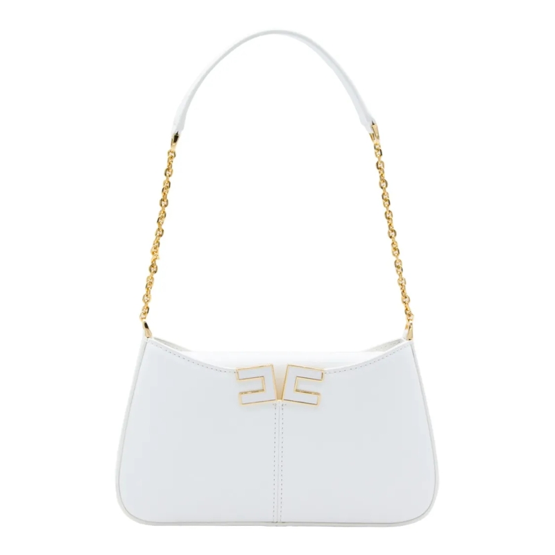 Elisabetta Franchi Sac à bandoulière Structured Ivory Handbag White