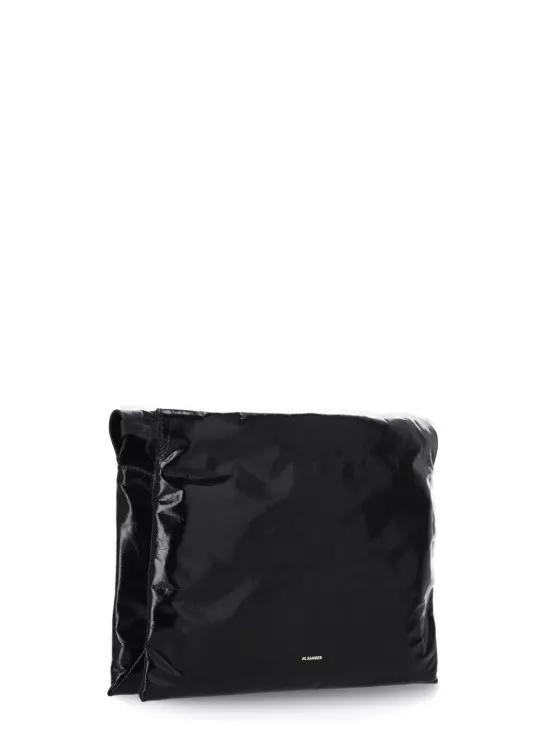 Jil Sander Shoppers Cushion Shoulder Bag in zwart