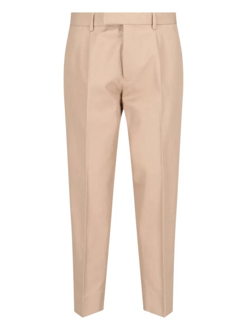 Thumbnail - Zegna - Tailored Beige Cotton Pants With Pleats - Größe 52 - beige