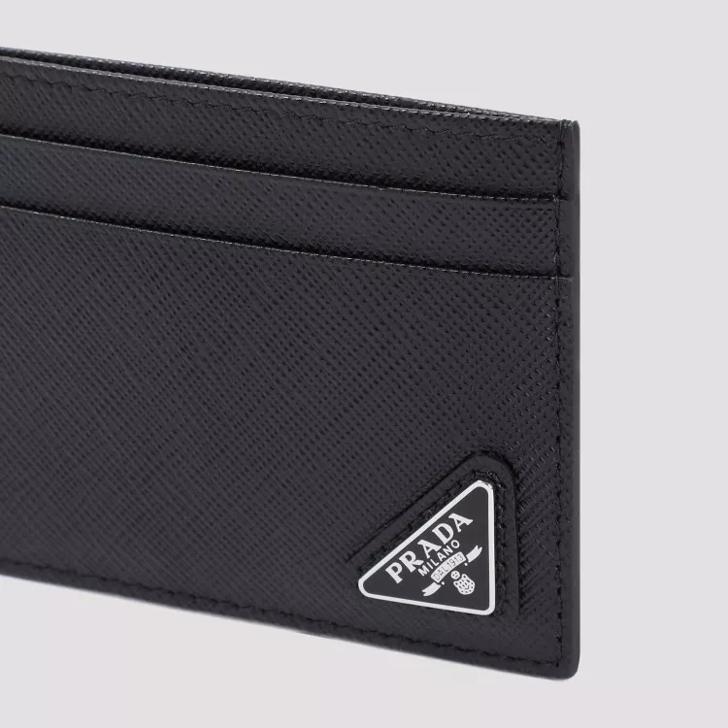 Prada Calf Leather Wallet Black Kartenhalter