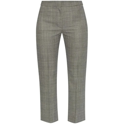 Alexander McQueen Gray Checked Cropped Pants Grey 