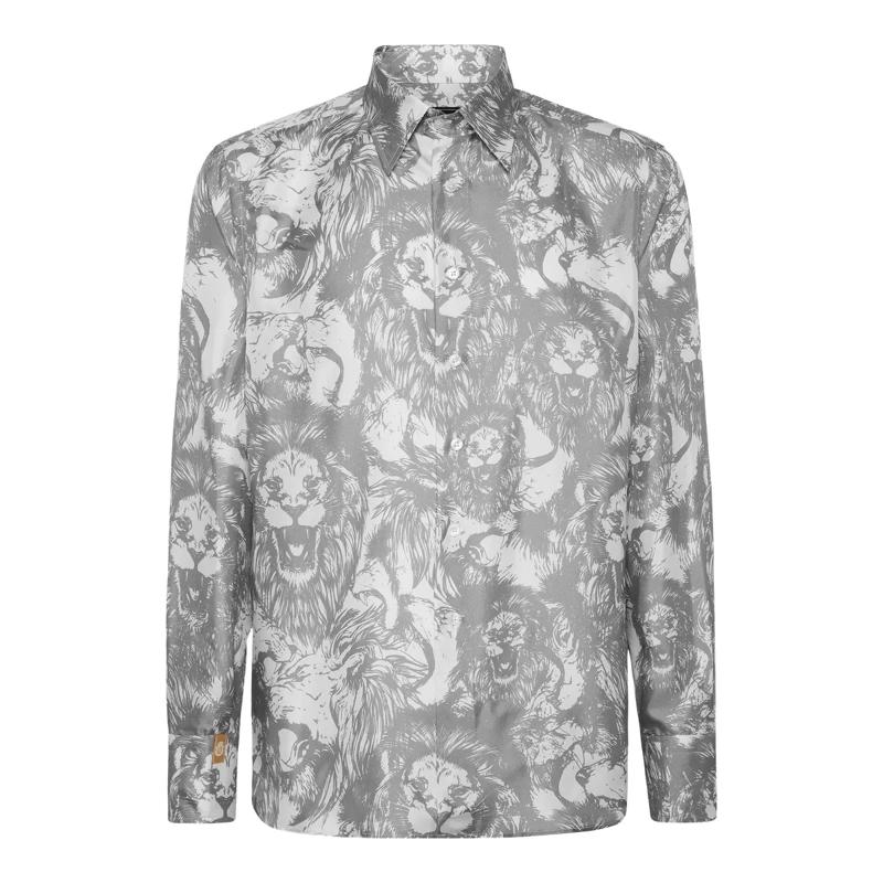 BILLIONAIRE Hemd Hemd Goldschnitt Ls Lion weiss