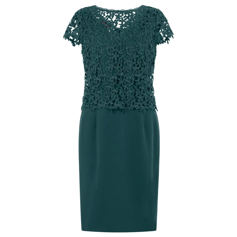 Apart Abendkleid Etuikleid mit Spitzenjäckchen grün