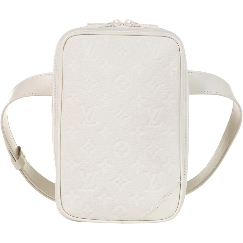 Louis Vuitton Schultertasche Monogram Taurillon Utility Side weiß