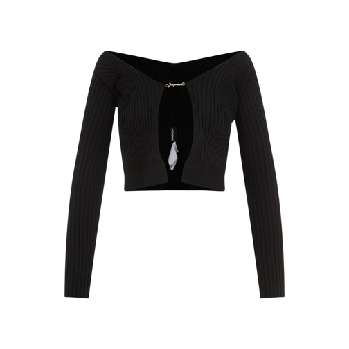 Jacquemus Strickjacke Pralu Long Black Viscose Cardigan Black