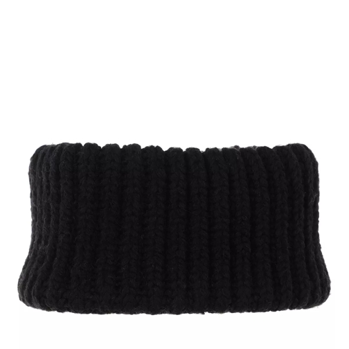 Closed Knitted Headband Black Bandeau de cheveux