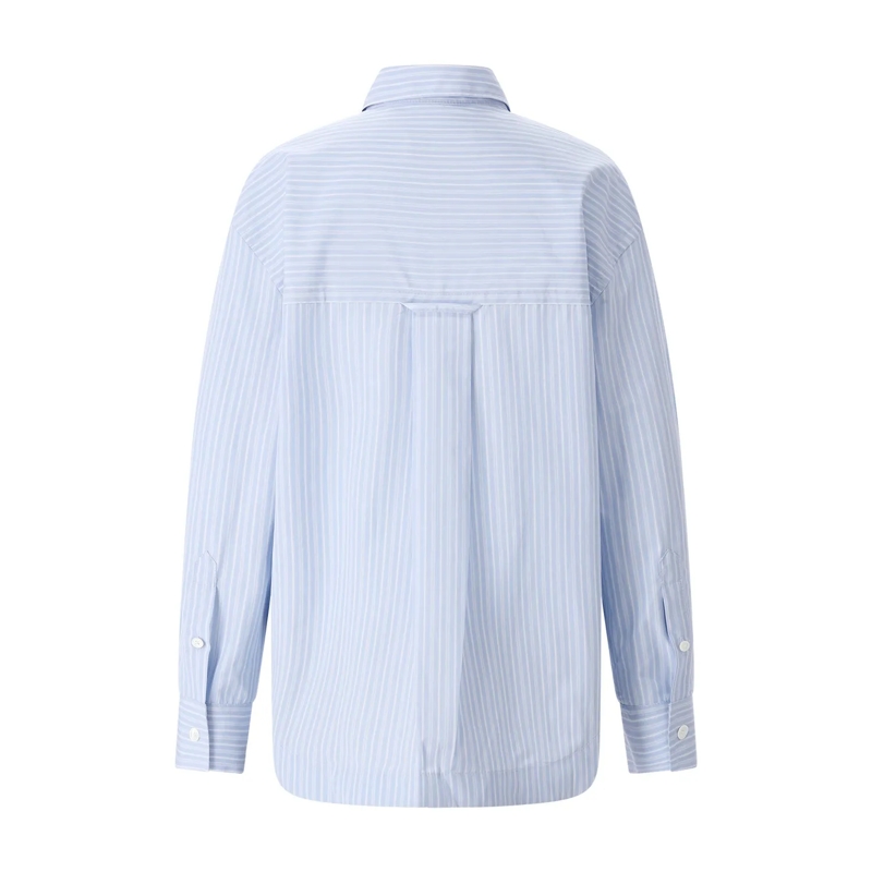 AMI Paris Bluse Gestreifte Hemdbluse blau(Image 3)