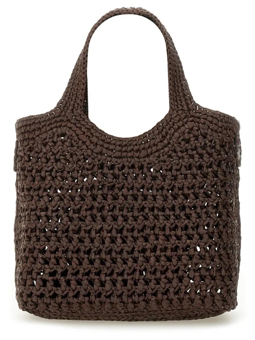 TOD'S Shoppers & Totes Woven Raffia Mini Shopping Bag in bruin