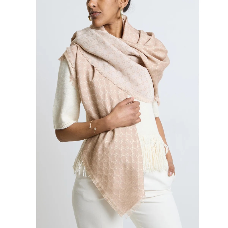 Gucci Écharpe légère GG Printed Scarf 130x130 Beige(Image 2)