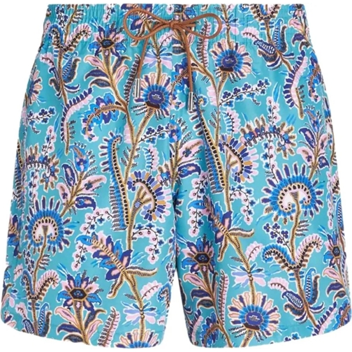 Etro  Paisley Print Logo Swim Shorts blau