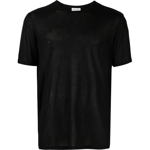 Saint Laurent  Embroidered Logo T-shirt schwarz