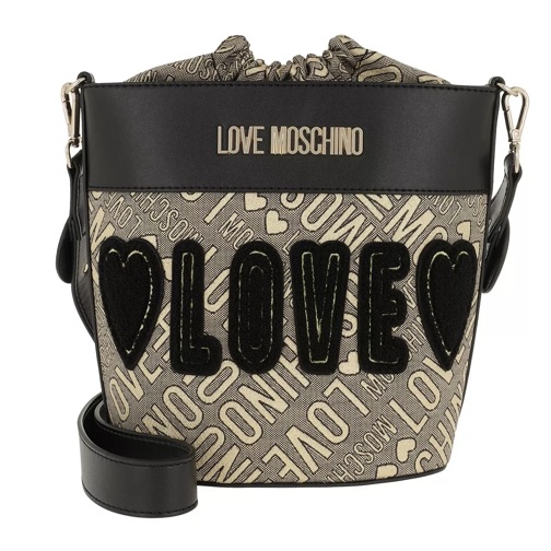 Love Moschino Jacquard Bucket Bag Nero Borsa a secchiello