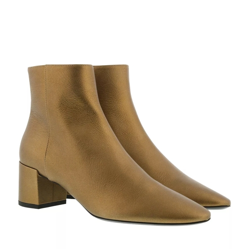 Saint Laurent Ankle Boots Leather Gold Stiefelette