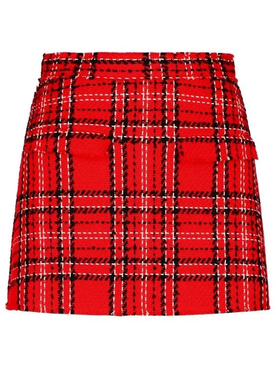 MSGM - Check%27 Red Cotton Blend Shorts - Größe 40 - rot