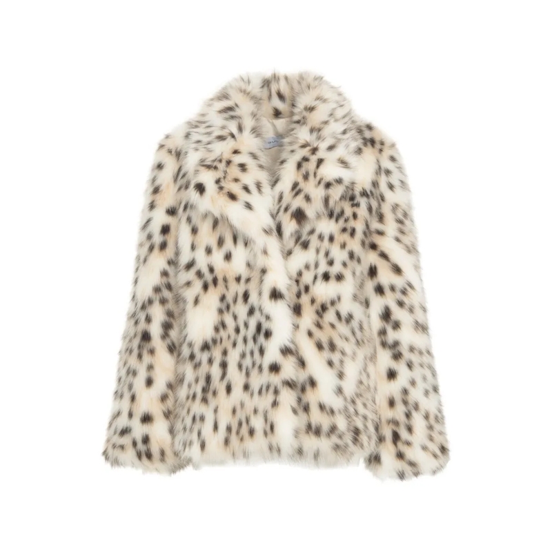 Bully  Short Coat With Animal Print Neutrals