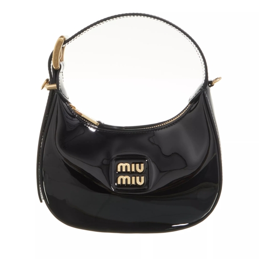 Miu Miu Patent Leather Hobo Bag Black Minitasche
