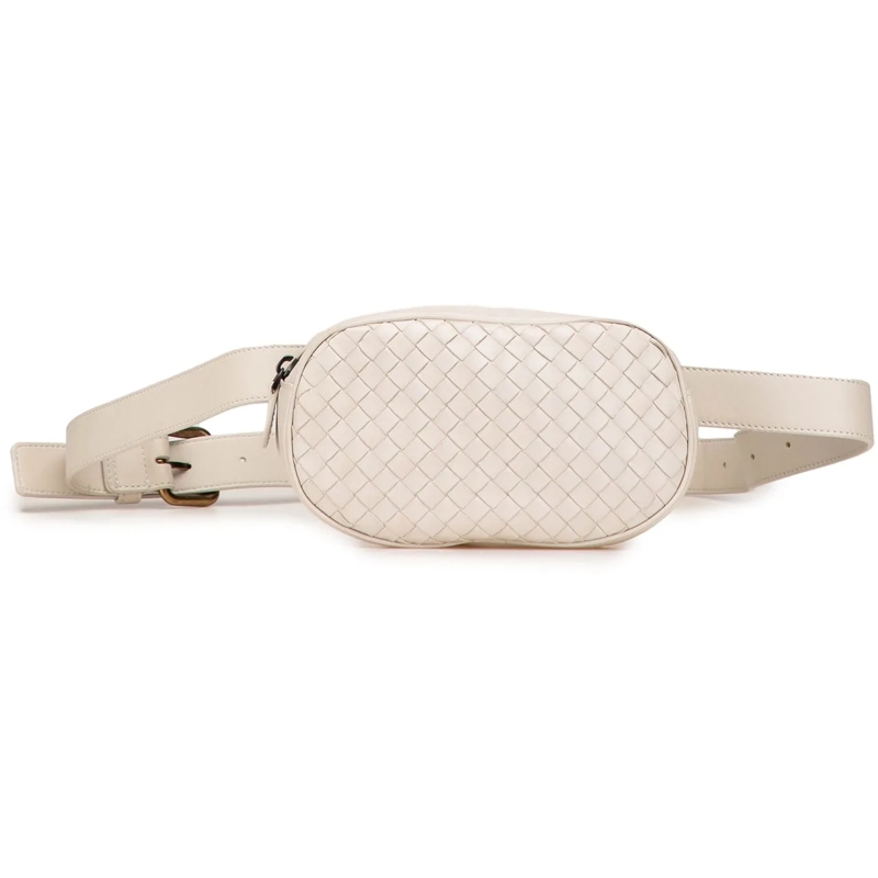 Bottega Veneta Gürteltasche Nappa Intrecciato Belt Bag weiß