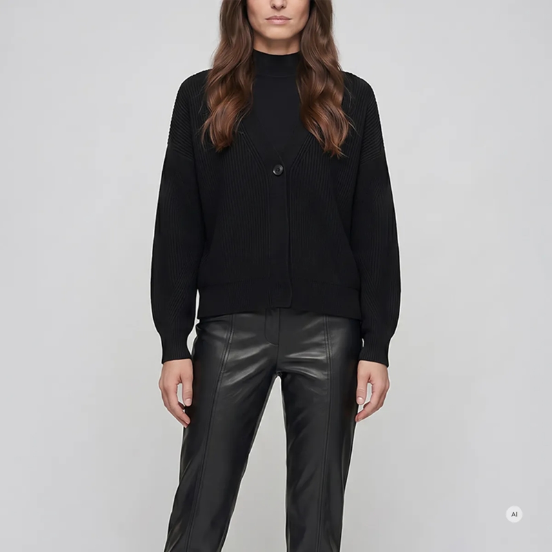 Marc Aurel Strickjacke Diese Strickjacke im Blazer-Look aus Halbpatent-St schwarz(Image 3)