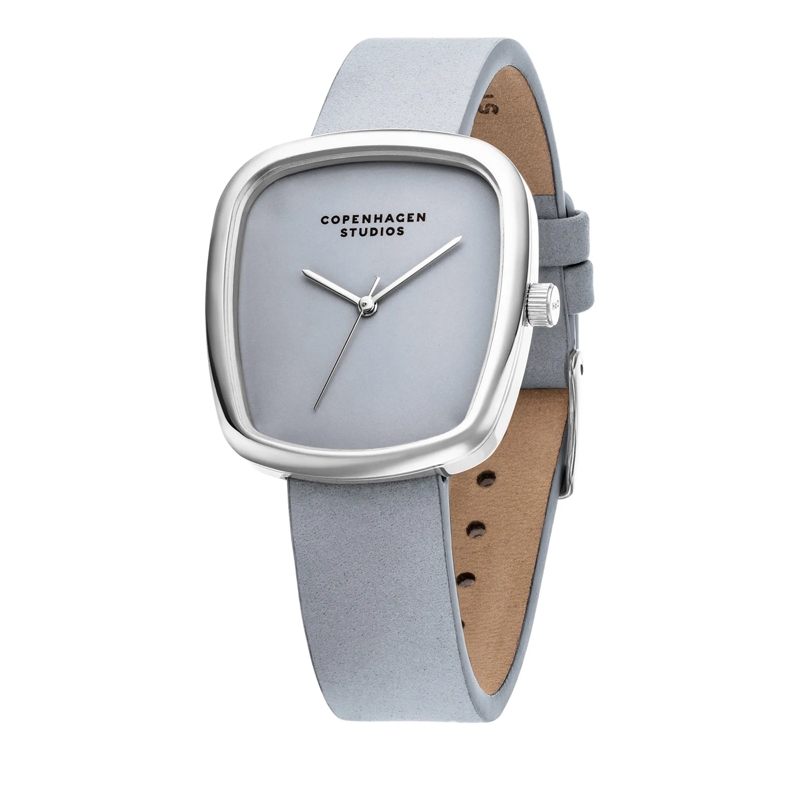 Copenhagen Quarzuhr Echtleder Curved Leather silber(Image 3)