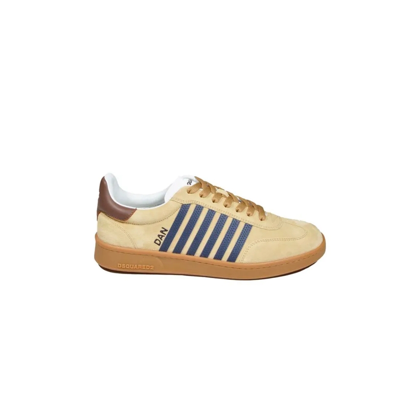 Dsquared2 Sneaker basse Beige Suede Leather Boxer Sneakers Brown