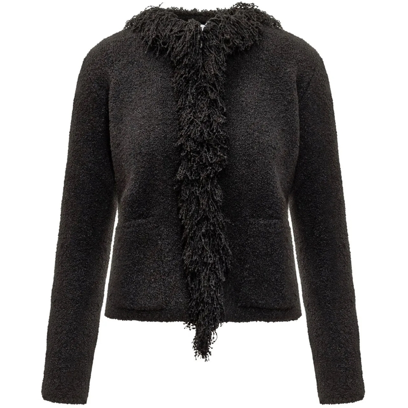 Salvatore Ferragamo  Cardigan Nero con Frange Ferragamo schwarz