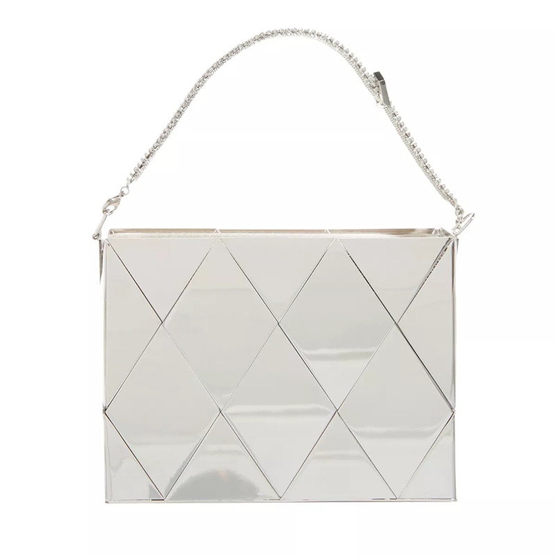 Gedebe Minitasche Tecla Metal Diamond Silver