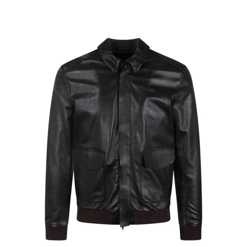 Brian Dales Veste de transition Biker Leather Jacket Black