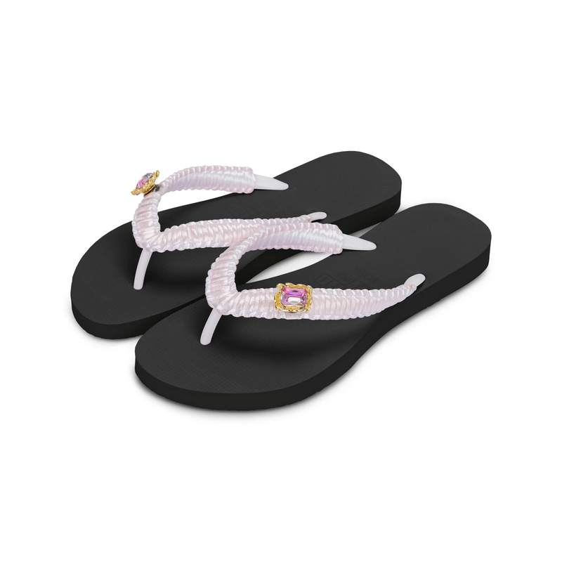 UZURII Flip Flops Zehentrenner Pink Macrame Switch schwarz(Image 2)