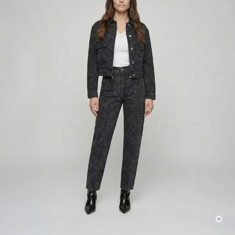 Marc Aurel Ausgestellte Jeans Der Print verleiht dieser Barrel-Fit-Jeans einen b schwarz(Image 2)