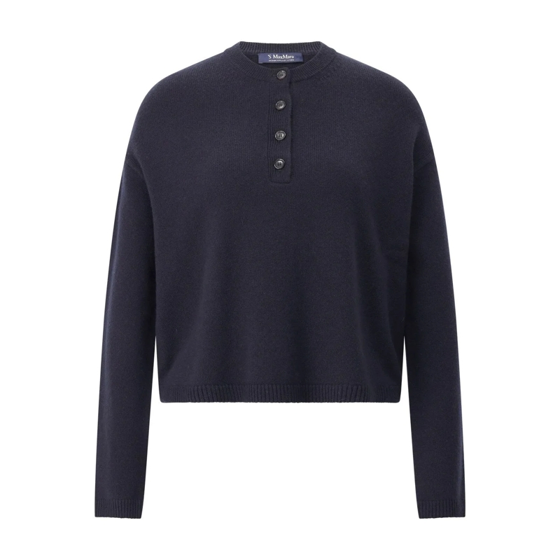 S Max Mara Trui Pullover London aus Wolle & Kaschmir Dunkelblau