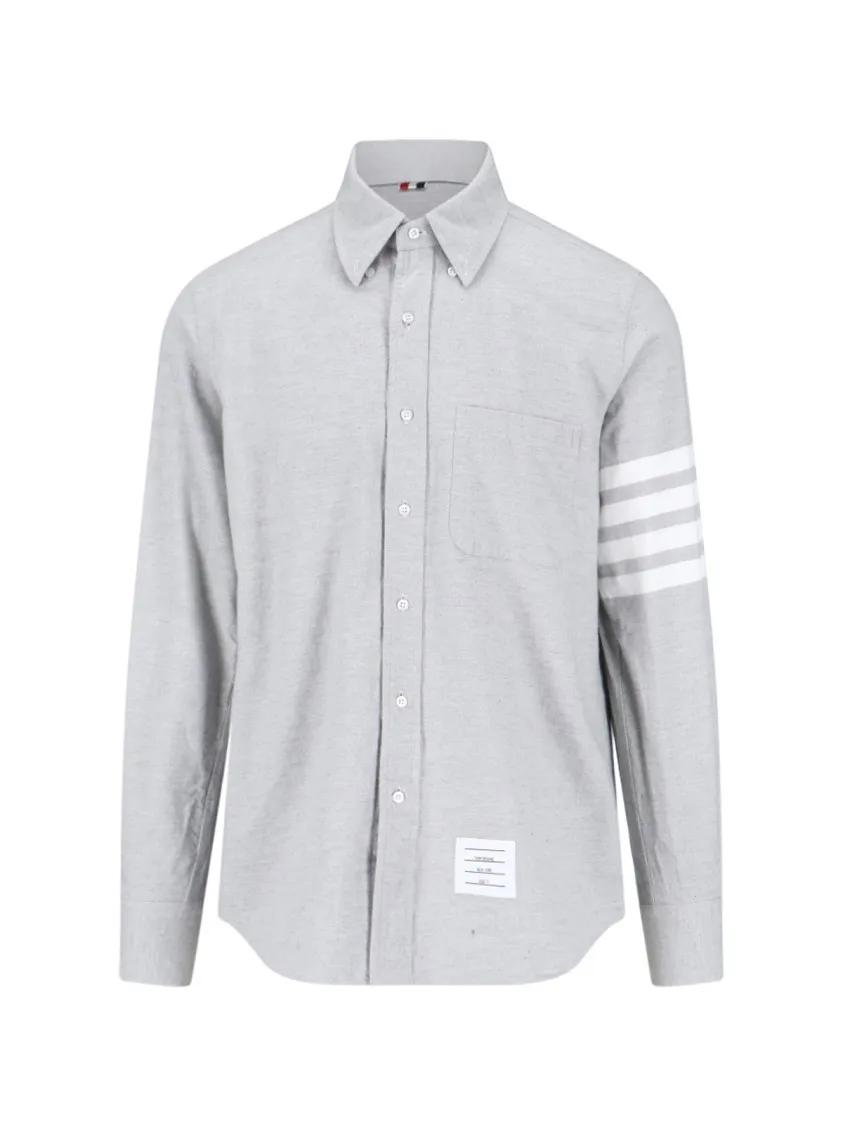 Thumbnail - Thom Browne - "4-Bar" Shirt – Grey - Größe 5 - grau