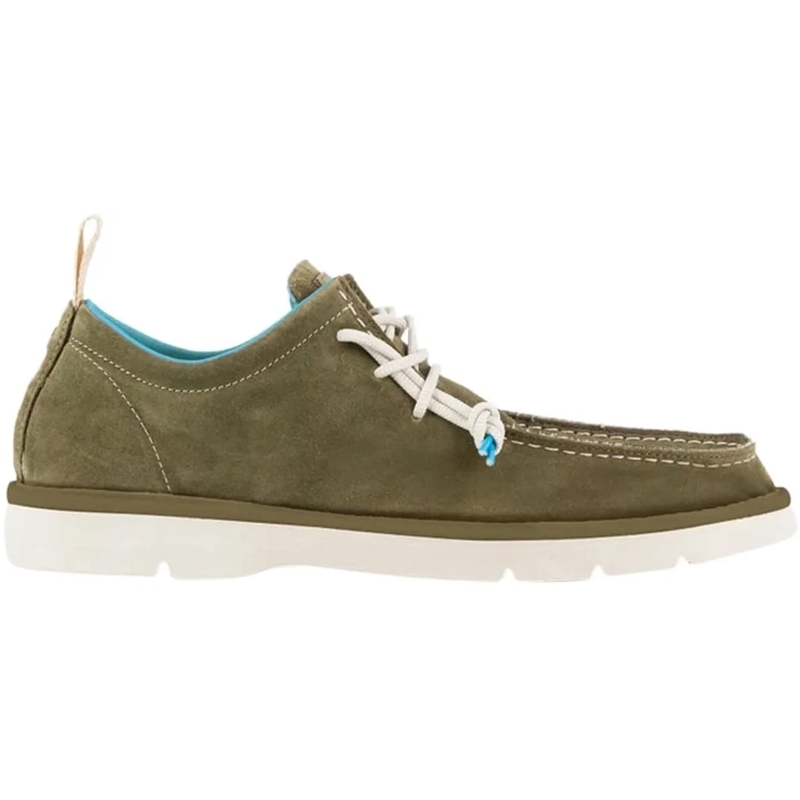 Panchic Loafer Olive Suede Sneakers With Tapered Silhouette Green