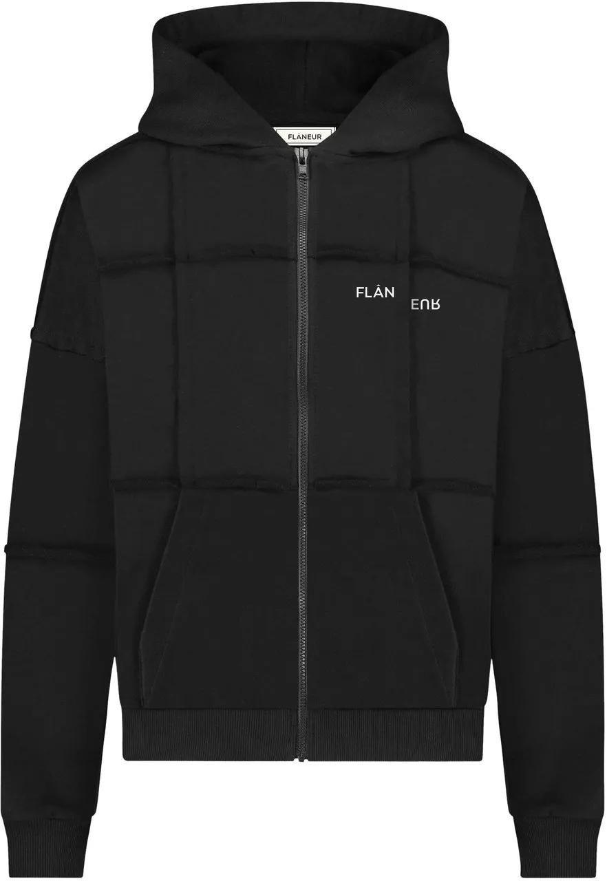 Thumbnail - Flâneur - Cut and Sew Zip-Up Hoodie  Black - Größe S - schwarz