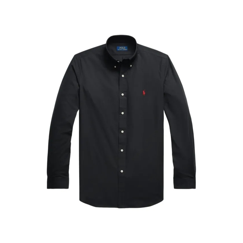 Polo Ralph Lauren Hemd Black Button-Down Shirt With Embroidered Logo Black
