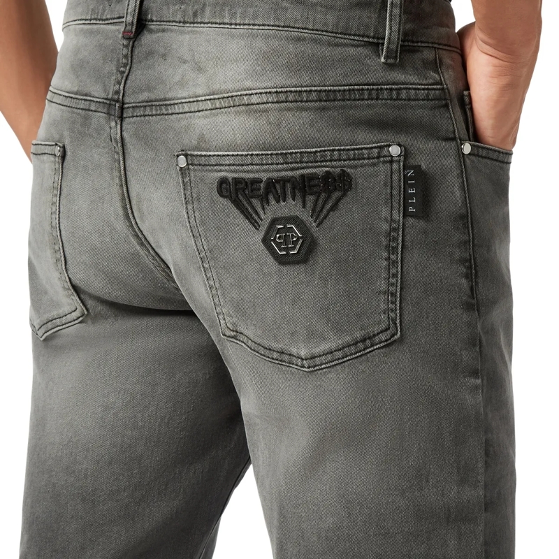 Philipp Plein Jeans mit geradem Bein Supergerader Schnitt hell-grau(Image 5)