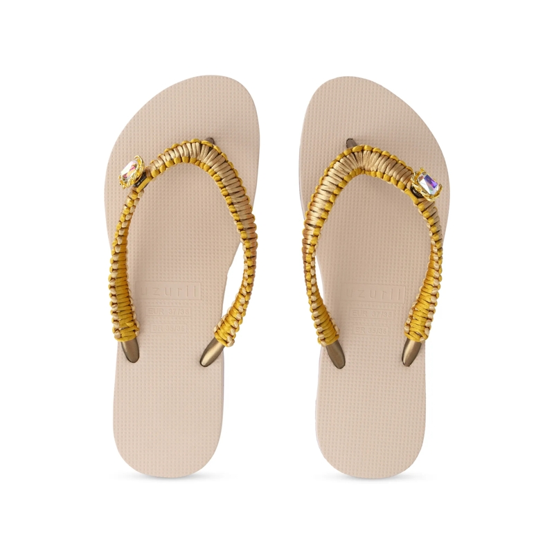 UZURII Flip Flops flip flop Taupe Macrame Switch sand(Image 6)