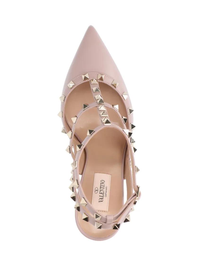 Thumbnail - Valentino Garavani Hohe Schuhe - Pointed-Toe High Heel Shoe With Pyramid Studs - Gr. 35,5 (EU) - in Beige - für Damen