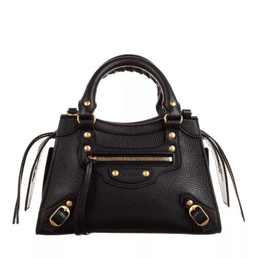 Balenciaga Neo Classic Mini Top Handle Bag Grained Calfskin Black Draagtas